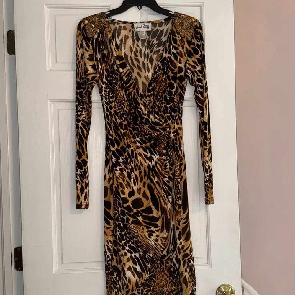Joseph Ribkoff Brown and Black Bodycon Dress